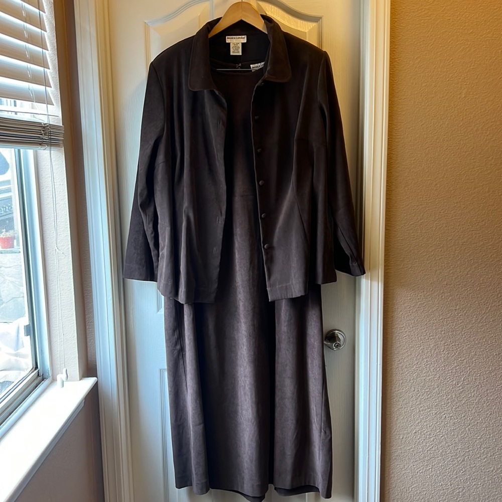 Brown 2-piece dress and jacket